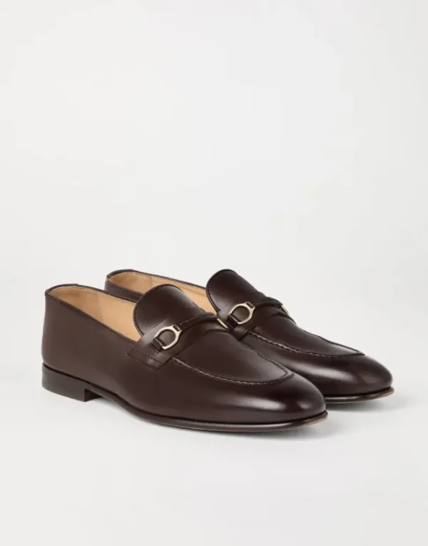 Brunello Cucinelli Loafers aus gewachstem Soft-Kalbsleder mit Spangendetail | Herren Mokassins