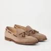 Brunello Cucinelli Loafers aus Veloursleder mit Quasten | Herren Mokassins