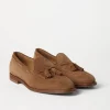 Brunello Cucinelli Loafers aus Veloursleder mit Quasten | Herren Mokassins