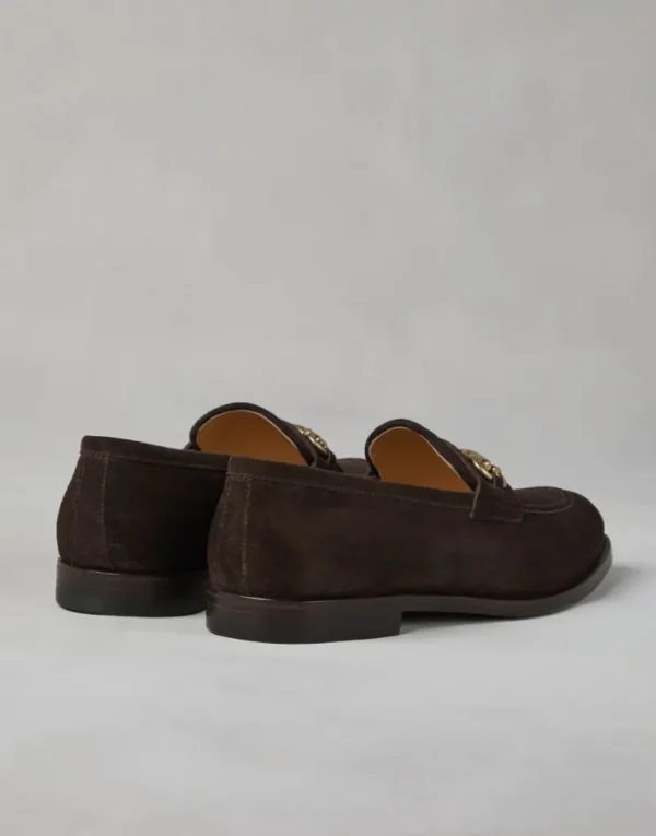 Brunello Cucinelli Loafers aus Veloursleder mit Spange | Herren Mokassins