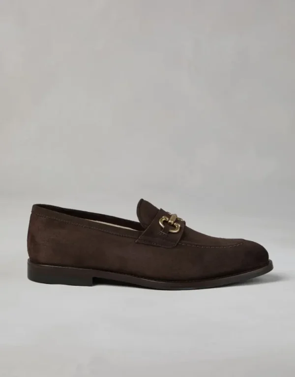 Brunello Cucinelli Loafers aus Veloursleder mit Spange | Herren Mokassins