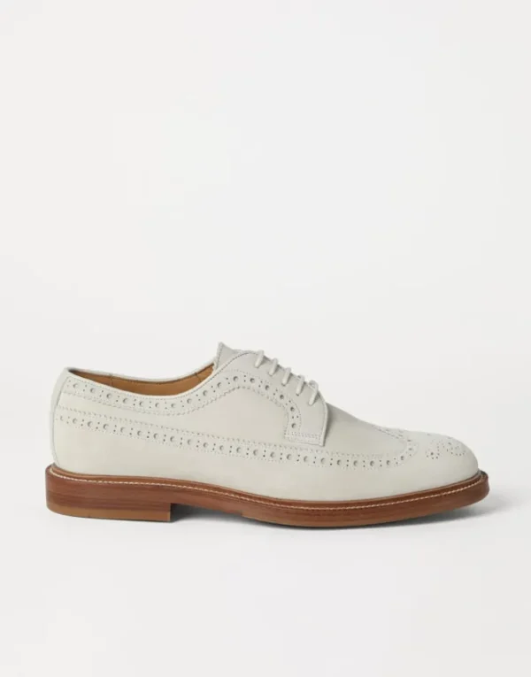 Brunello Cucinelli Longwing-Brogue-Derbyaus Veloursleder | Herren Schnürschuhe