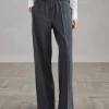 Brunello Cucinelli Loose Track-Hose aus Tropical Luxury-Wolle mit Shiny Ribbed Detail | Damen Hosen