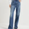 Brunello Cucinelli Loose-Five-Pocket-Hose aus Comfort-Baumwolldenim mit Shiny Tab | Damen Denim