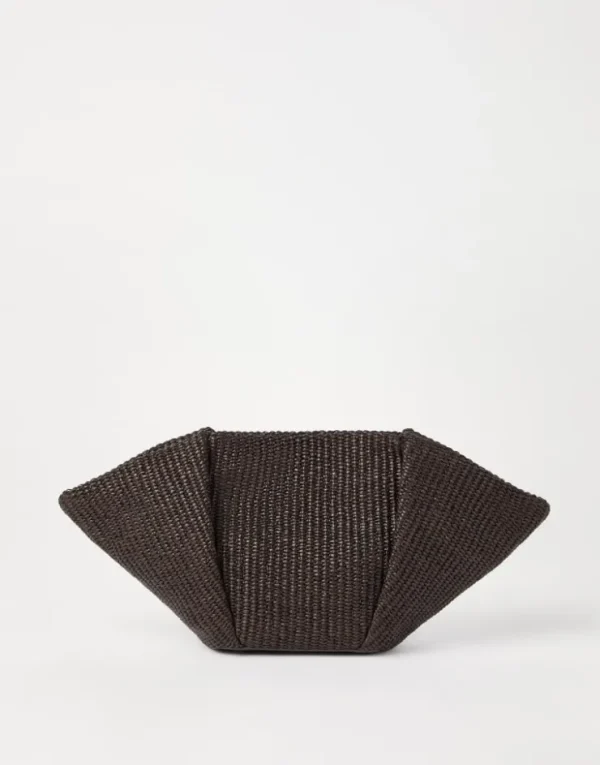 Brunello Cucinelli Marina-Pouch aus Raffia in Techno-Baumwolle | Damen Umhängetaschen & Rucksäcke