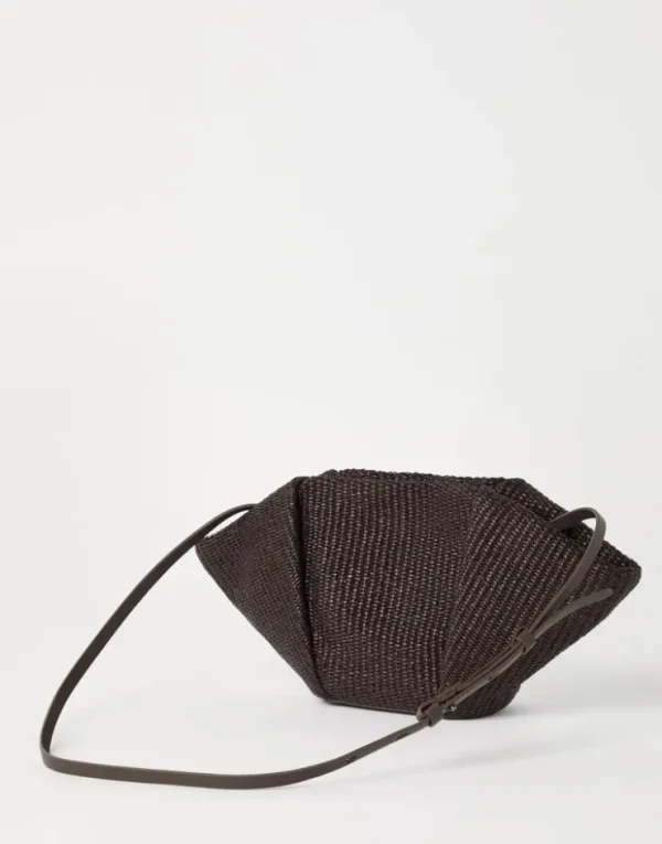 Brunello Cucinelli Marina-Pouch aus Raffia in Techno-Baumwolle | Damen Umhängetaschen & Rucksäcke