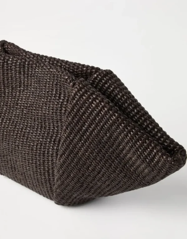 Brunello Cucinelli Marina-Pouch aus Raffia in Techno-Baumwolle | Damen Umhängetaschen & Rucksäcke