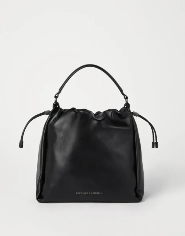 Brunello Cucinelli Mellow Bucket-Bag aus Softleder mit Monili | Damen Umhängetaschen & Rucksäcke