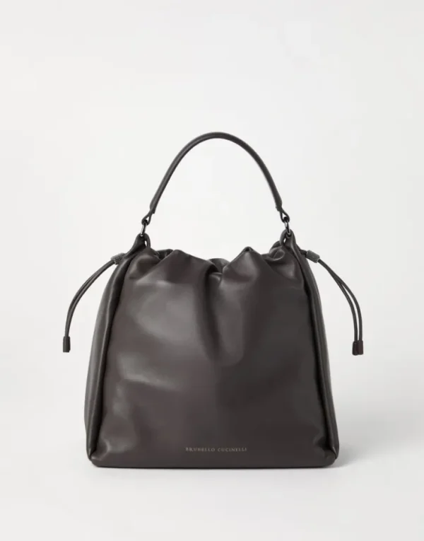 Brunello Cucinelli Mellow Bucket-Bag aus Softleder mit Monili | Damen Umhängetaschen & Rucksäcke