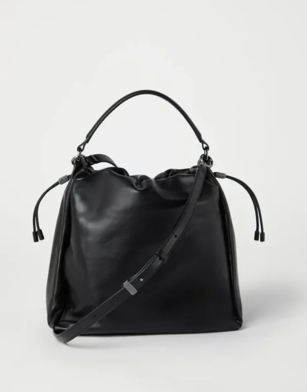 Brunello Cucinelli Mellow Bucket-Bag aus Softleder mit Monili | Damen Umhängetaschen & Rucksäcke