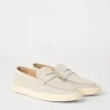 Brunello Cucinelli Mokassin-Sneakers aus gewaschenem Veloursleder mit Latexsohle | Herren Mokassins