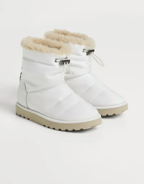 Brunello Cucinelli Mountain-Boots aus gestepptem Nylon mit Futter aus Shearling | Kinder Schuhe