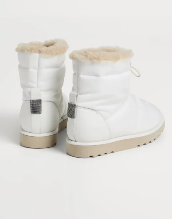 Brunello Cucinelli Mountain-Boots aus gestepptem Nylon mit Futter aus Shearling | Kinder Schuhe