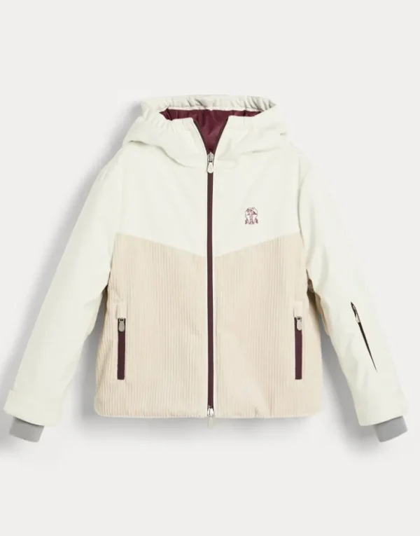 Brunello Cucinelli Mountain-Parka aus Nylon und Cordsamt mit Membran und Wattierung aus Thermore® | Kinder Mäntel & Jacken