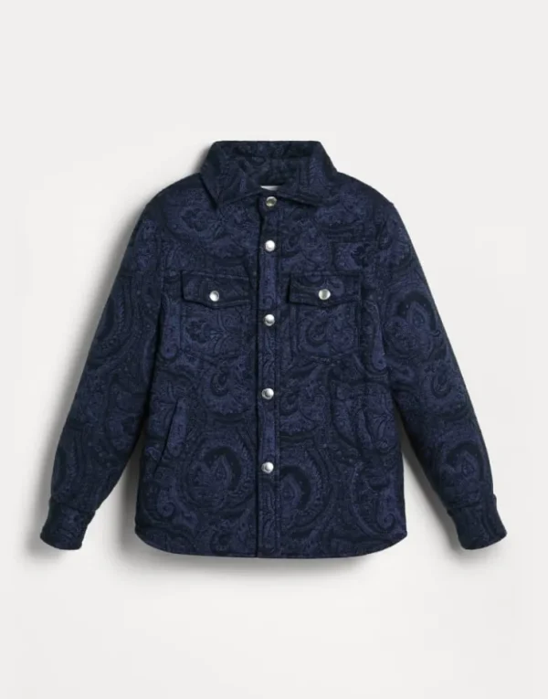 Brunello Cucinelli Overshirt aus Baumwollflanell in Paisley-Jacquard mit Wattierung aus Thermore® | Kinder Mäntel & Jacken