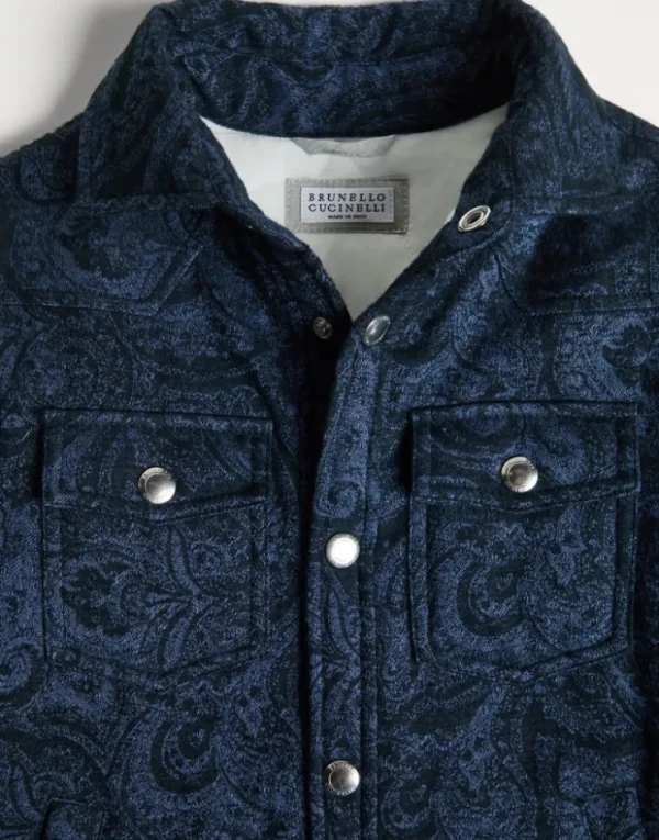 Brunello Cucinelli Overshirt aus Baumwollflanell in Paisley-Jacquard mit Wattierung aus Thermore® | Kinder Mäntel & Jacken