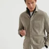 Brunello Cucinelli Overshirt aus Doubleface-Veloursleder | Herren Mäntel & Jacken