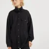 Brunello Cucinelli Overshirt aus Interlock in Baumwolle und Seide mit Shiny Tab | Damen Travelwear