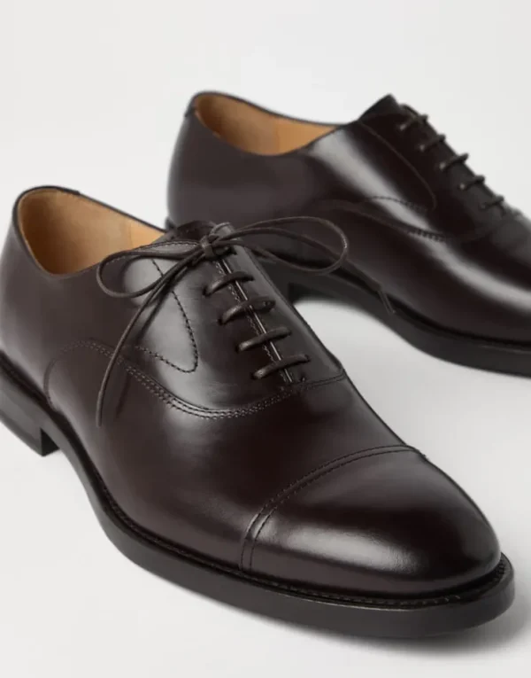 Brunello Cucinelli Oxford-Schnürschuh aus Smart-Kalbsleder mit Vorderkappe | Herren Schnürschuhe