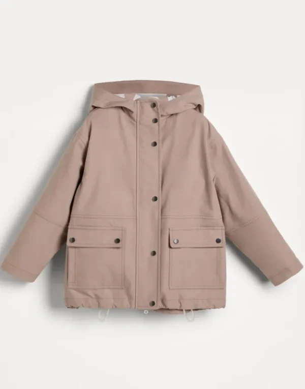 Brunello Cucinelli Parka aus Popeline und wasserabweisender Baumwolle mit Monili | Kinder Mäntel & Jacken