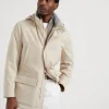 Brunello Cucinelli Parka mit abnehmbarer Kapuze aus Kaschmir-Biber mit Membran und Thermore®-Futter | Herren Mäntel & Jacken