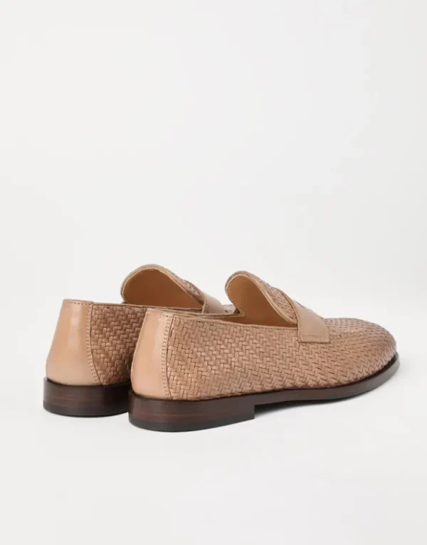 Brunello Cucinelli Penny Loafers aus geflochtenem Kalbsleder | Herren Mokassins