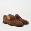 Brunello Cucinelli Penny-Loafers aus geflochtenem Veloursleder | Herren Mokassins