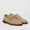 Brunello Cucinelli Penny-Loafers aus gewaschenem Veloursleder | Herren Mokassins