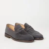 Brunello Cucinelli Penny-Loafers aus gewaschenem Veloursleder | Herren Mokassins