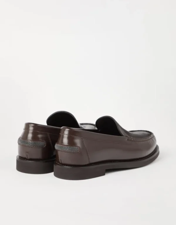 Brunello Cucinelli Penny-Loafers aus Minimal-Kalbsleder mit Shiny Detail | Damen Loafers & Flache Schuhe