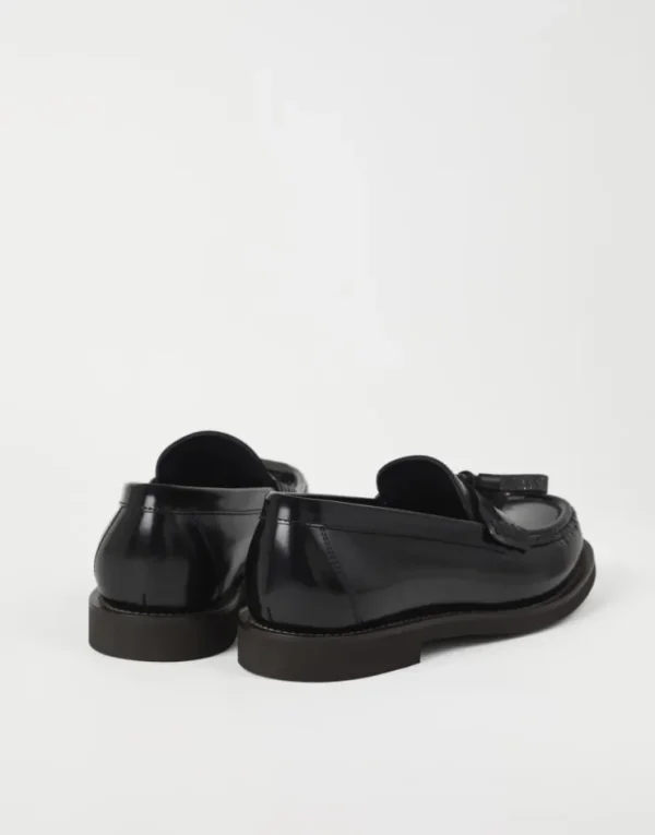 Brunello Cucinelli Penny-Loafers aus Minimal-Kalbsleder mit Shiny Tassels | Damen Loafers & Flache Schuhe