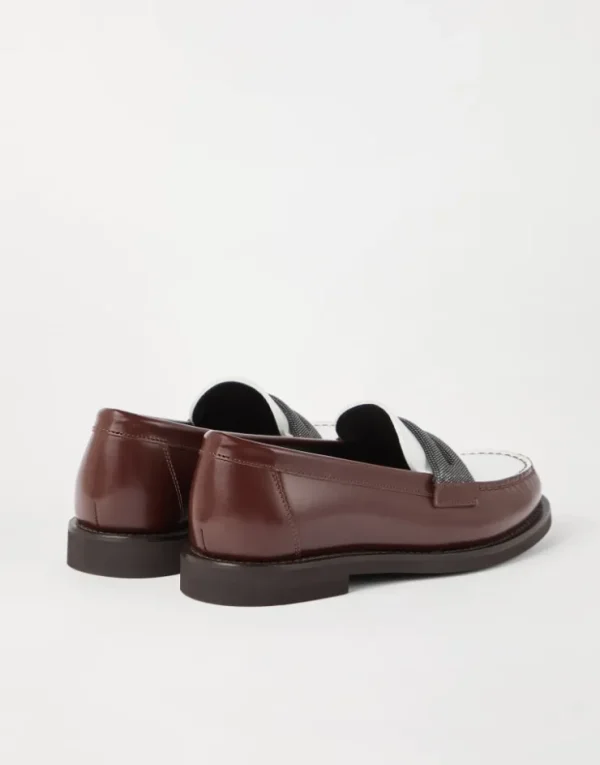 Brunello Cucinelli Penny-Loafers aus Minimal-Kalbsleder mit Precious Clamp | Damen Loafers & Flache Schuhe