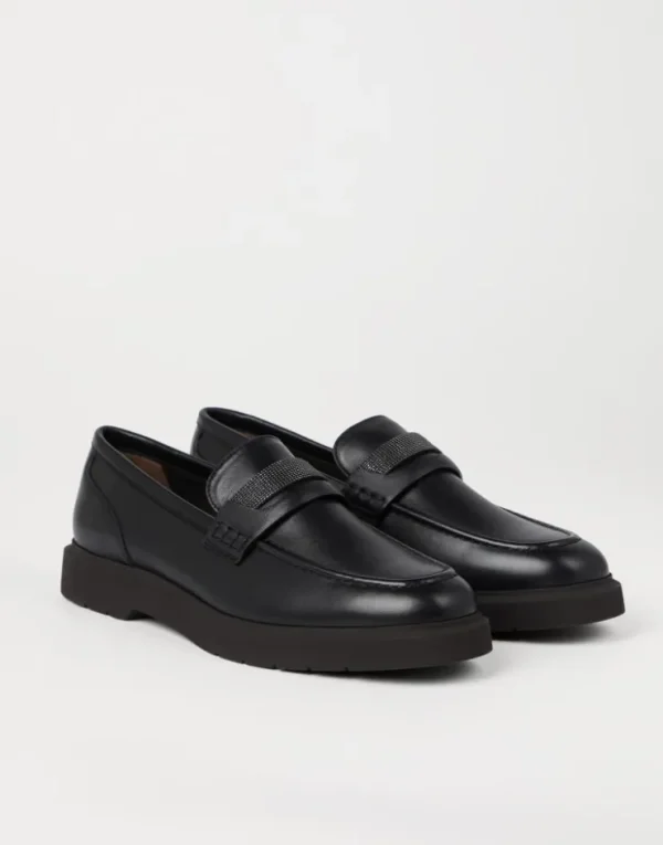 Brunello Cucinelli Penny-Loafers aus Nappaleder mit Monili | Damen Loafers & Flache Schuhe