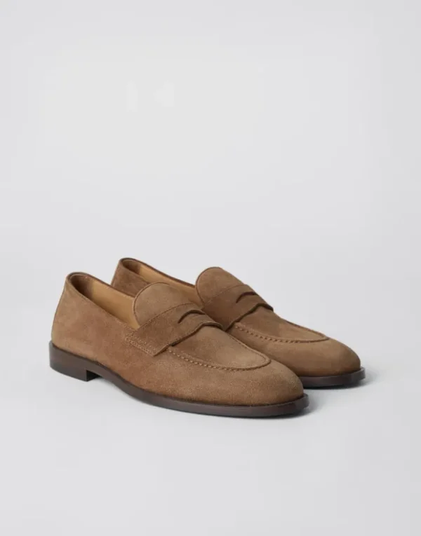 Brunello Cucinelli Penny-Loafers aus Veloursleder | Herren Mokassins