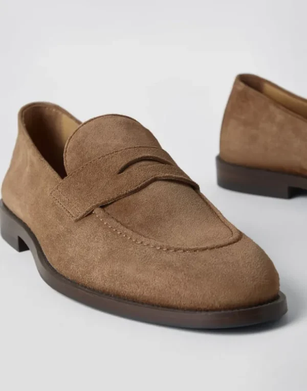 Brunello Cucinelli Penny-Loafers aus Veloursleder | Herren Mokassins