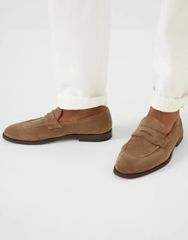 Brunello Cucinelli Penny-Loafers aus Veloursleder | Herren Mokassins