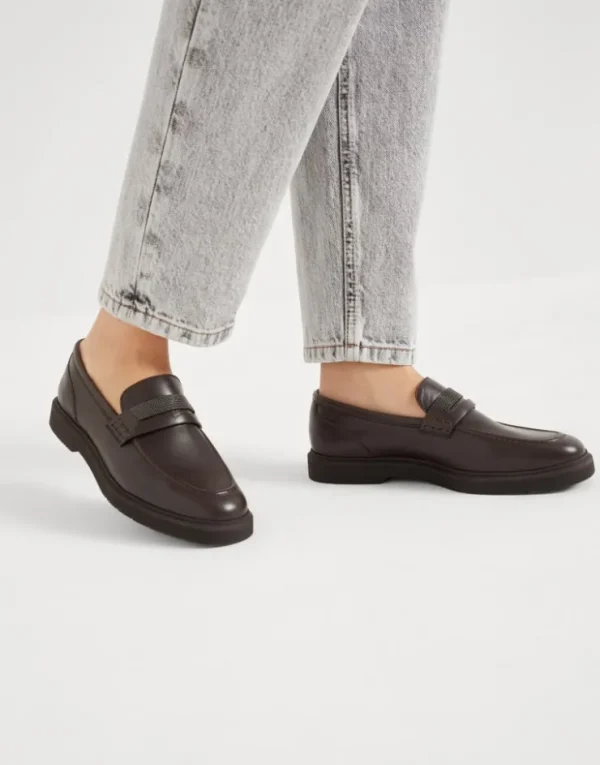 Brunello Cucinelli Penny-Loafers mit Precious Insert | Damen Loafers & Flache Schuhe