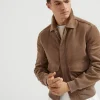 Brunello Cucinelli Pilotenjacke aus Country-Veloursleder | Herren Mäntel & Jacken