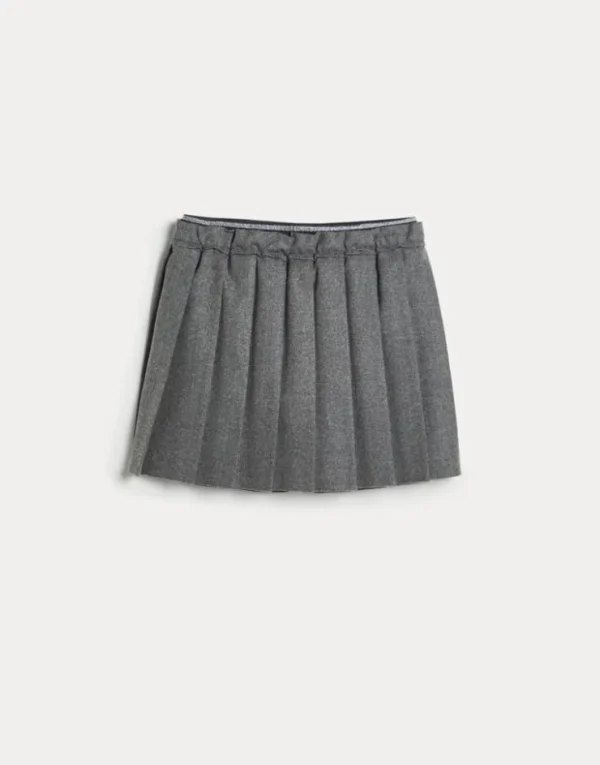 Brunello Cucinelli Pleated Mini-Rock aus Techno-Schurwollflanell | Kinder Hosen & Röcke