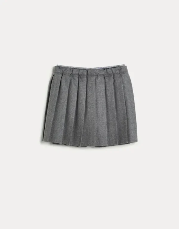 Brunello Cucinelli Pleated Mini-Rock aus Techno-Schurwollflanell | Kinder Hosen & Röcke