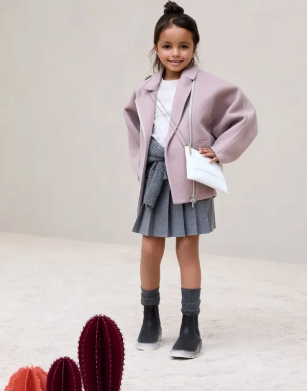 Brunello Cucinelli Pleated Mini-Rock aus Techno-Schurwollflanell | Kinder Hosen & Röcke