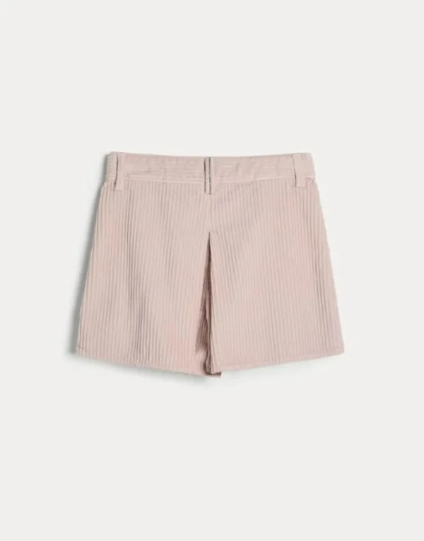 Brunello Cucinelli Pleated-Shorts aus Cordsamt in Comfort-Baumwolle mit Monili | Kinder Hosen & Röcke