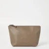 Brunello Cucinelli Pochette aus genarbtem Leder mit Shiny Zipper Pull | Damen Kleinleder