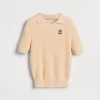 Brunello Cucinelli Poloshirt aus Baumwolle in Patentstrick mit Logo | Kinder Strickwaren