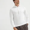 Brunello Cucinelli Poloshirt aus Baumwolljersey mit langen Ärmeln und Hemdkragen | Herren T-shirts & Poloshirts