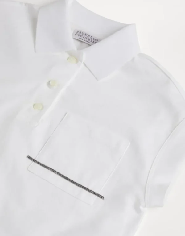 Brunello Cucinelli Poloshirt aus Baumwolljersey mit Monili | Kinder T-shirts & Hemden