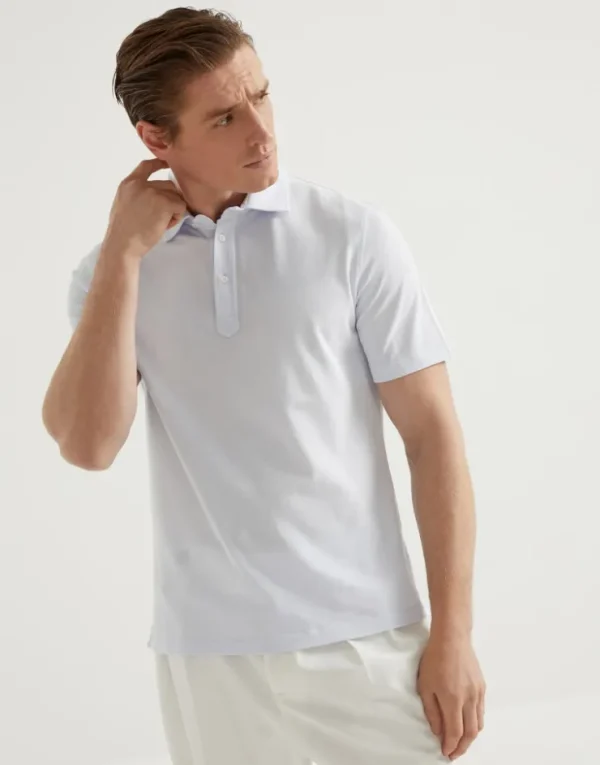 Brunello Cucinelli Poloshirt aus Baumwollpikee mit Hemdkragen | Herren T-shirts & Poloshirts