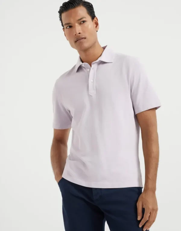 Brunello Cucinelli Poloshirt aus Baumwollpikee mit Hemdkragen | Herren T-shirts & Poloshirts