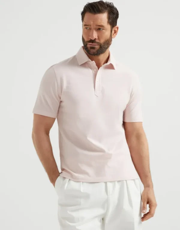 Brunello Cucinelli Poloshirt aus Baumwollpikee mit Hemdkragen | Herren T-shirts & Poloshirts