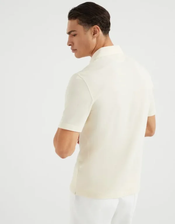 Brunello Cucinelli Poloshirt aus Baumwollpikee mit Hemdkragen | Herren T-shirts & Poloshirts